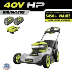 Home 40v hp brushless 21″ self propelled multi blade mower kit
