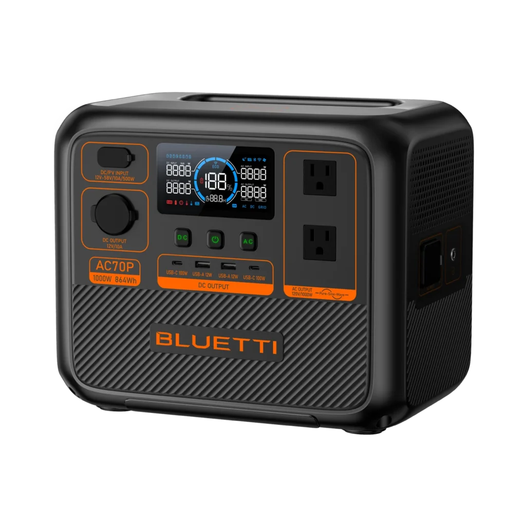 bluetti ac70p portable power station – 1000w, 864wh bluetti ac70p portable power station – 1000w, 864wh